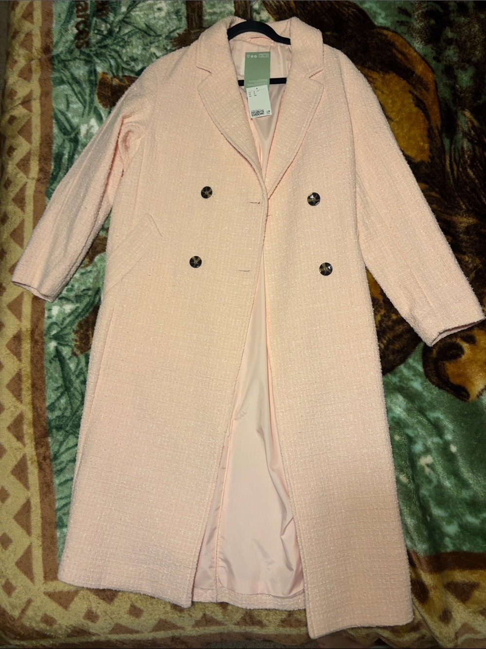 Long Trench Coat in Light Pink